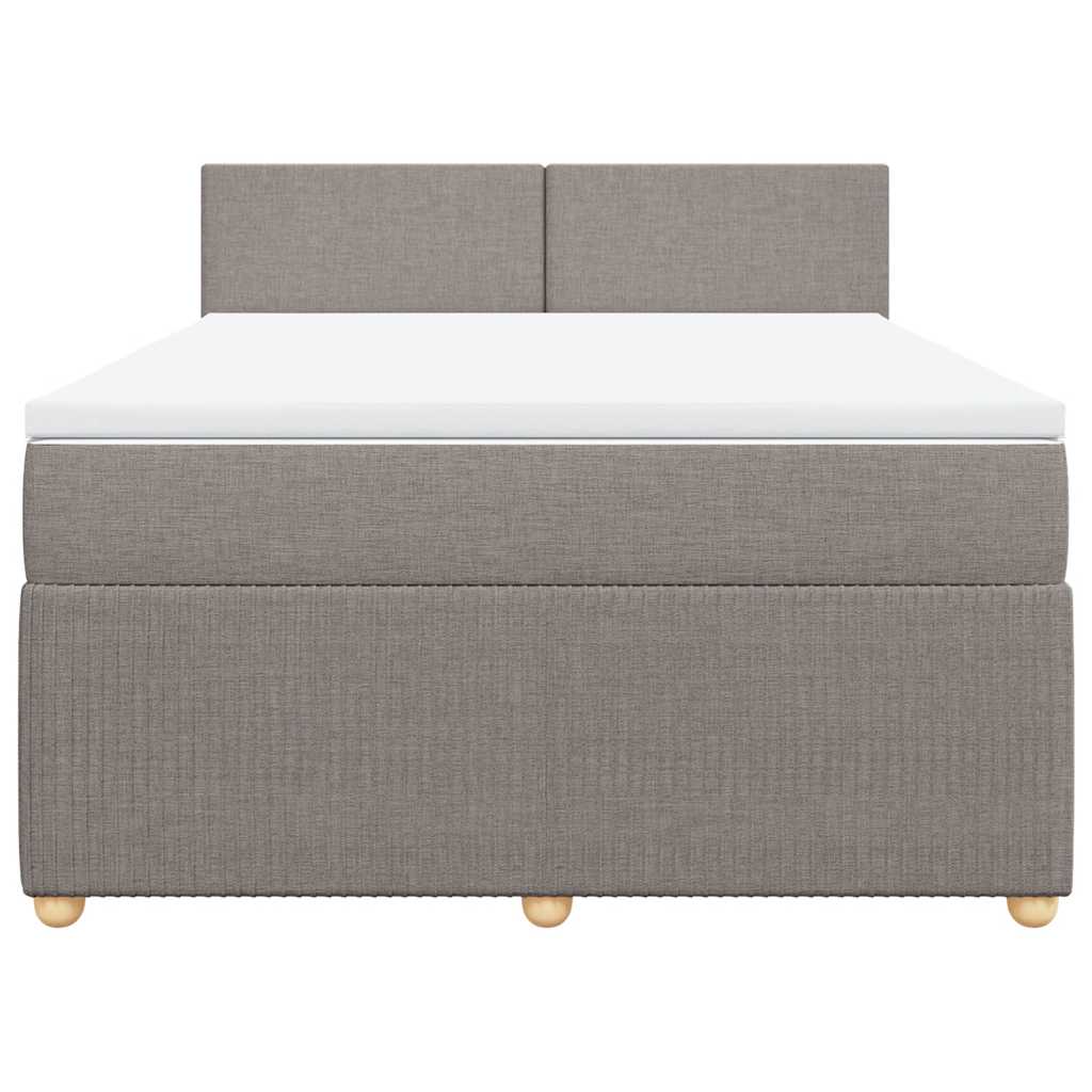 Sommier à lattes de lit avec matelas Taupe 140x200 cm Tissu - XIOS