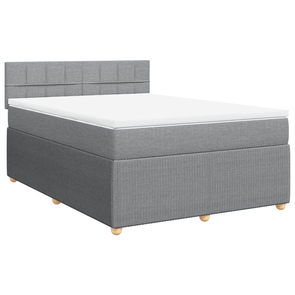 Sommier à lattes de lit avec matelas Gris clair 140x200cm Tissu - XIOS