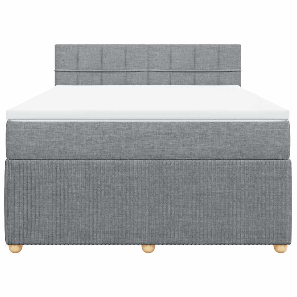 Sommier à lattes de lit avec matelas Gris clair 140x200cm Tissu - XIOS