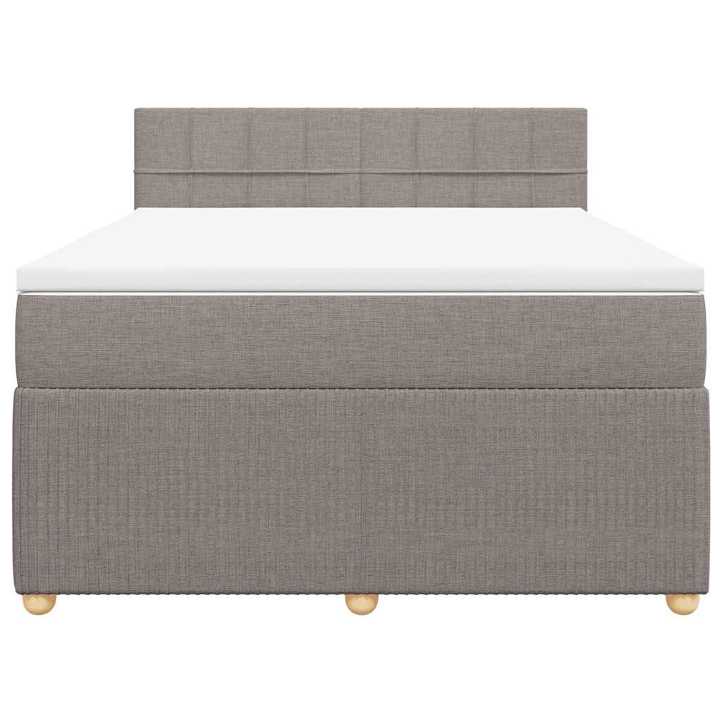 Sommier à lattes de lit avec matelas Taupe 140x200 cm Tissu - XIOS