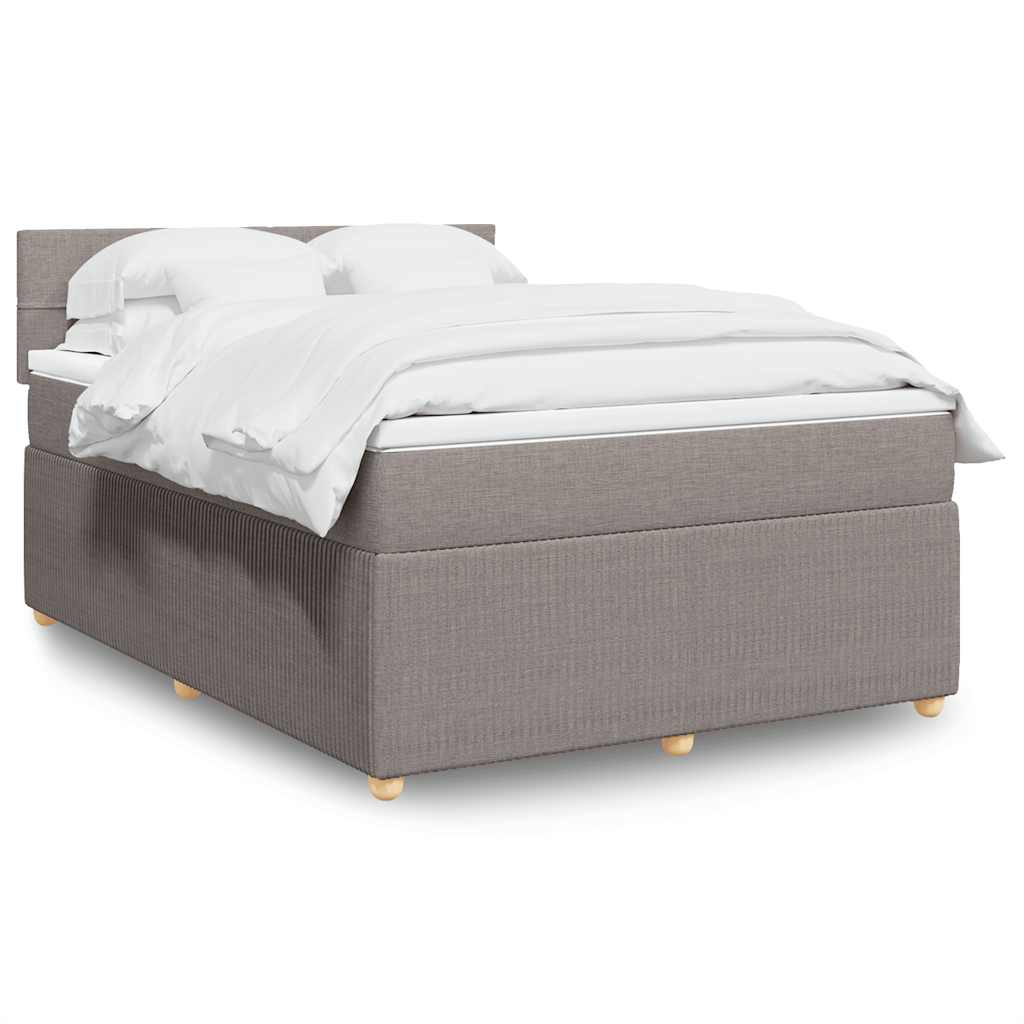 Sommier à lattes de lit avec matelas Taupe 140x200 cm Tissu - XIOS