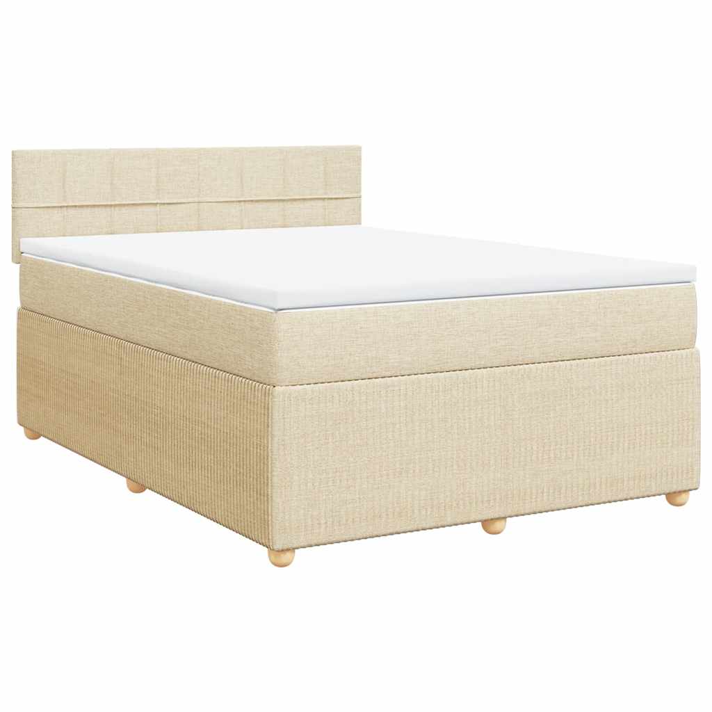 Sommier à lattes de lit avec matelas Crème 140x200 cm Tissu - XIOS