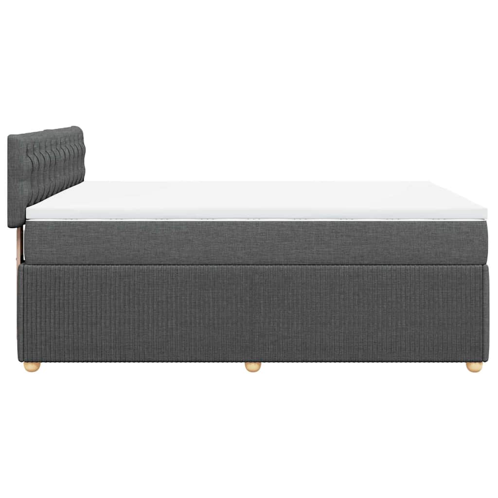 Sommier à lattes de lit avec matelas Gris foncé 140x200cm Tissu - XIOS