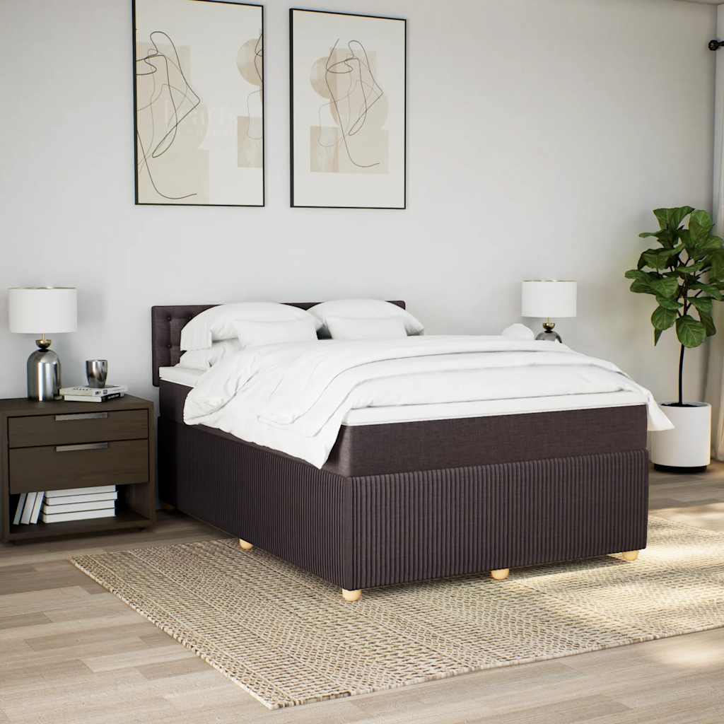 Sommier à lattes de lit avec matelas Marron foncé 140x200 cm - XIOS