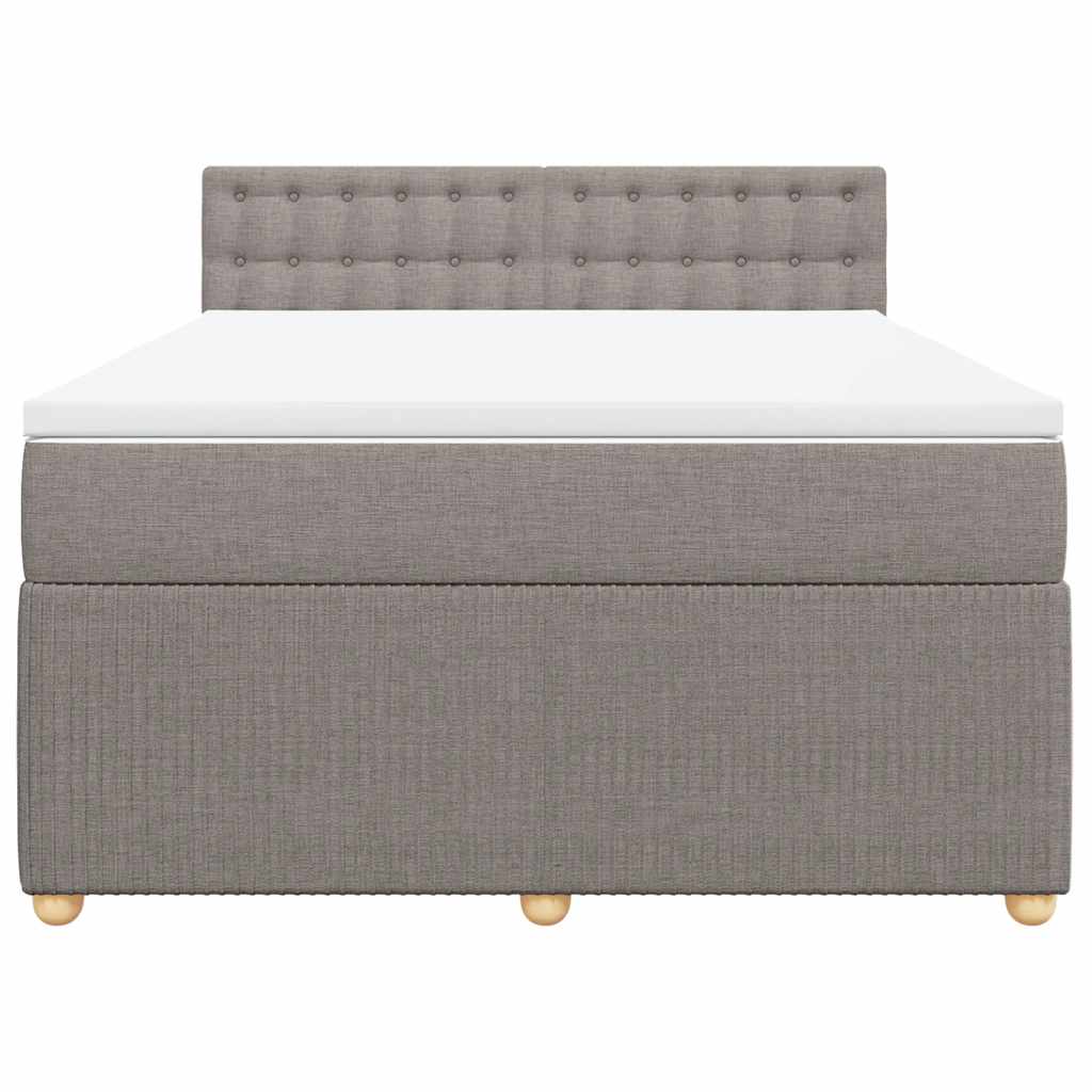 Sommier à lattes de lit avec matelas Taupe 140x200 cm Tissu