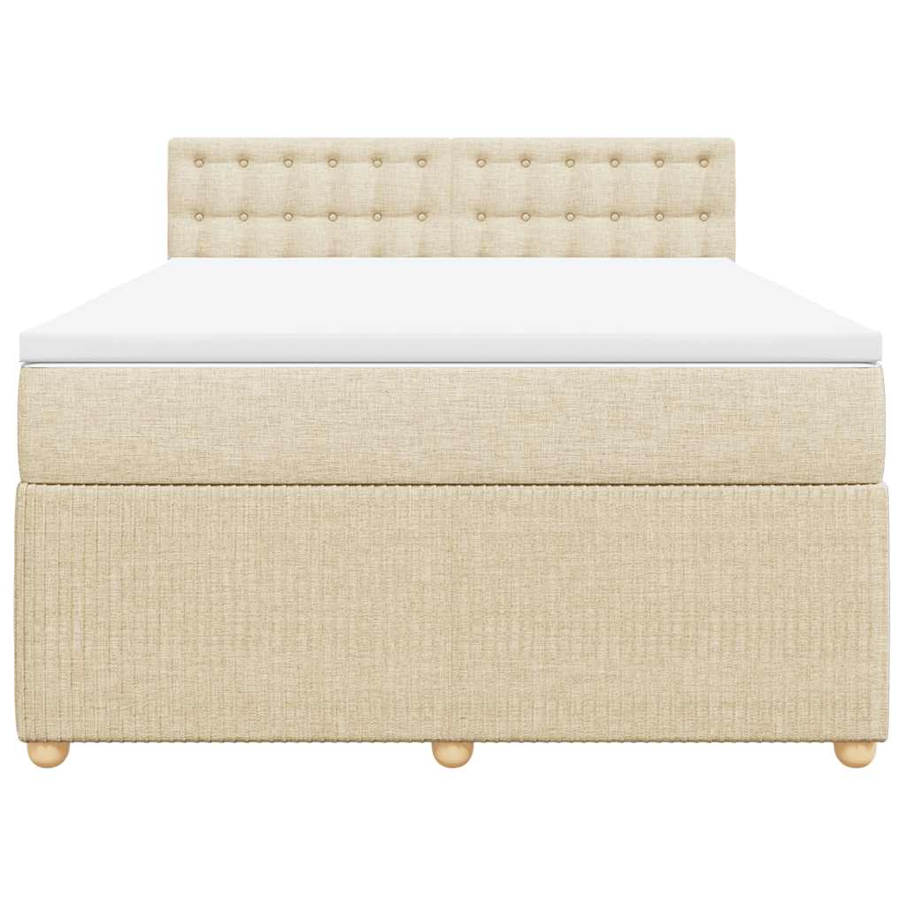 Sommier à lattes de lit avec matelas Crème 140x200 cm Tissu - XIOS