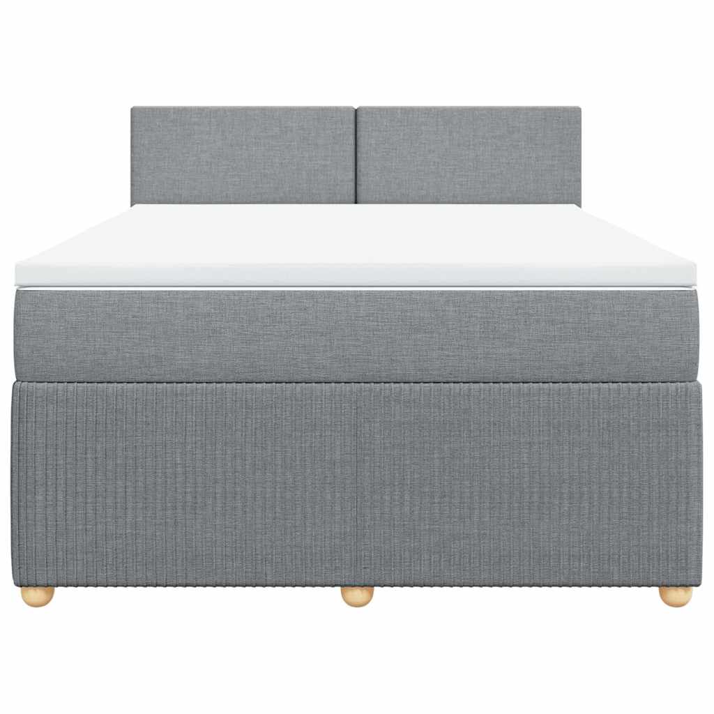 Sommier à lattes de lit avec matelas Gris clair 160x200cm Tissu - XIOS
