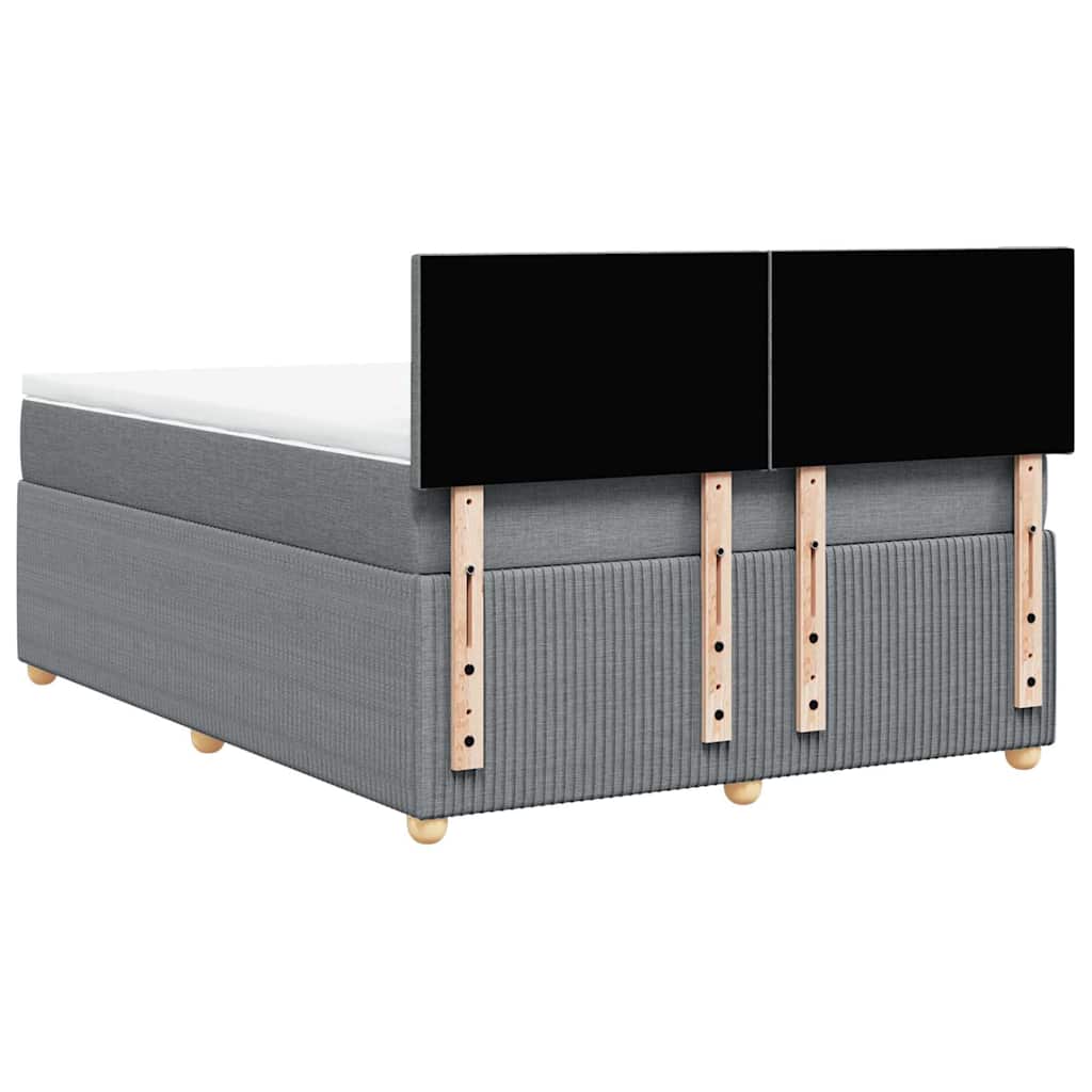 Sommier à lattes de lit avec matelas Gris clair 160x200cm Tissu - XIOS