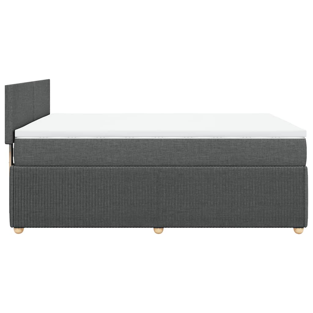 Sommier à lattes de lit avec matelas Gris foncé 160x200cm Tissu - XIOS