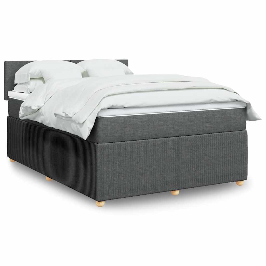 Sommier à lattes de lit avec matelas Gris foncé 160x200cm Tissu - XIOS