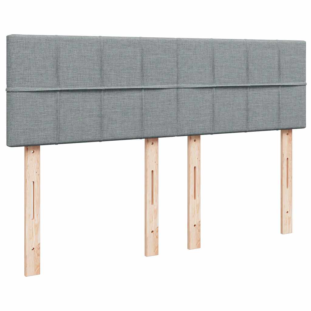 Sommier à lattes de lit avec matelas Gris clair 160x200cm Tissu