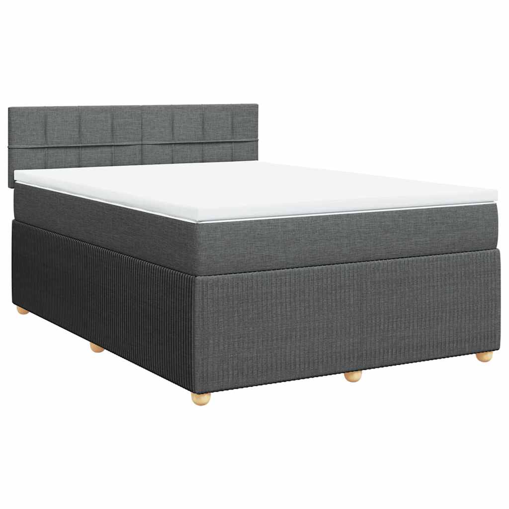 Sommier à lattes de lit avec matelas Gris foncé 160x200cm Tissu - XIOS