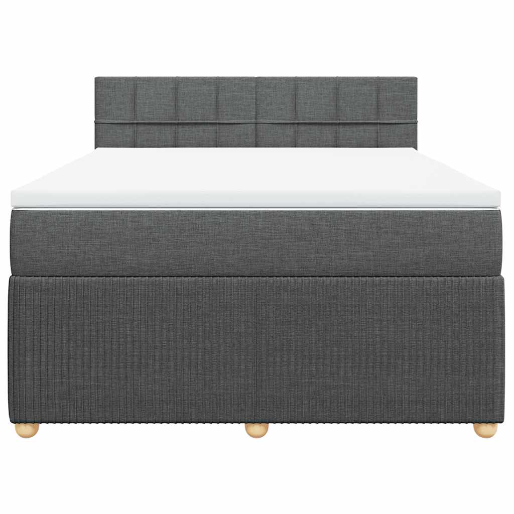 Sommier à lattes de lit avec matelas Gris foncé 160x200cm Tissu - XIOS
