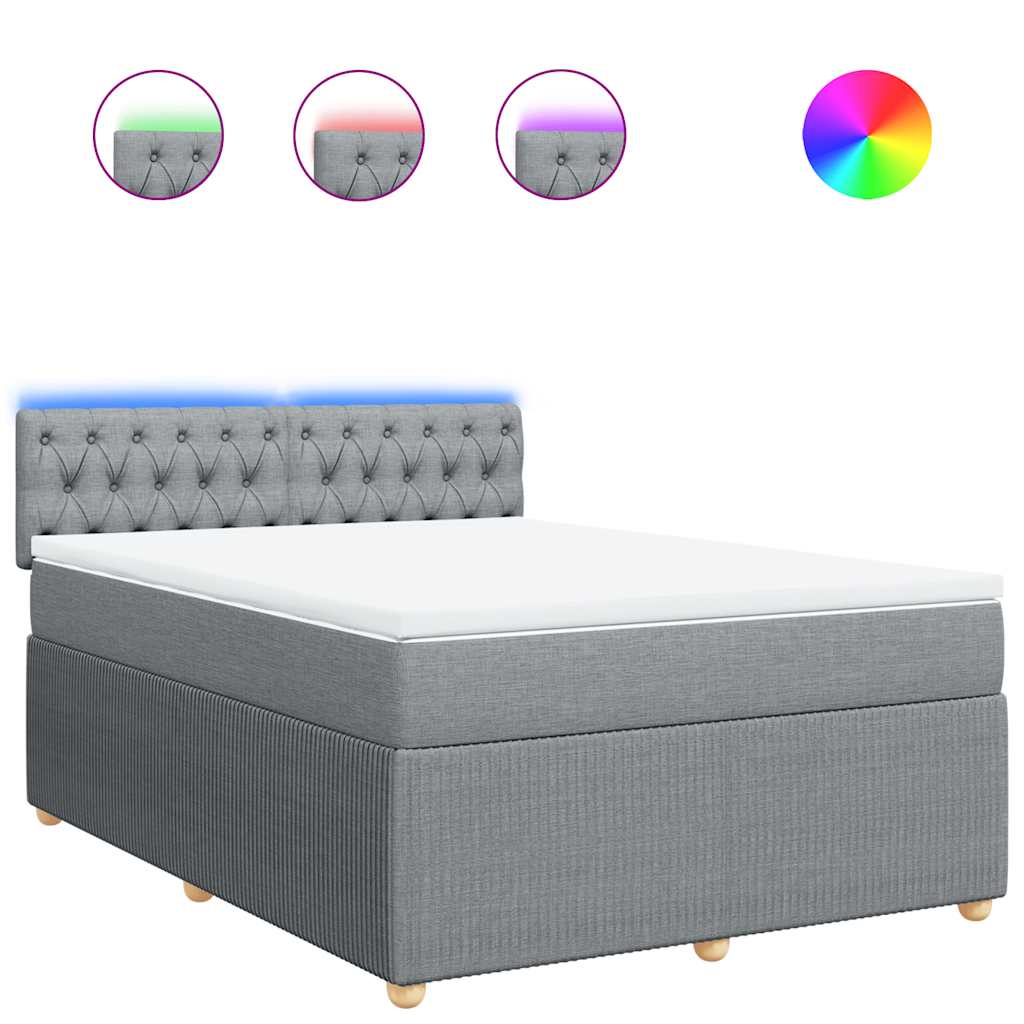 Sommier à lattes de lit avec matelas Gris clair 160x200cm Tissu - XIOS