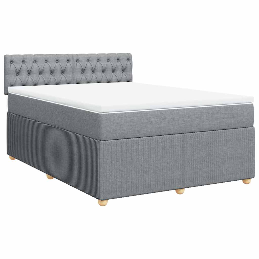 Sommier à lattes de lit avec matelas Gris clair 160x200cm Tissu - XIOS