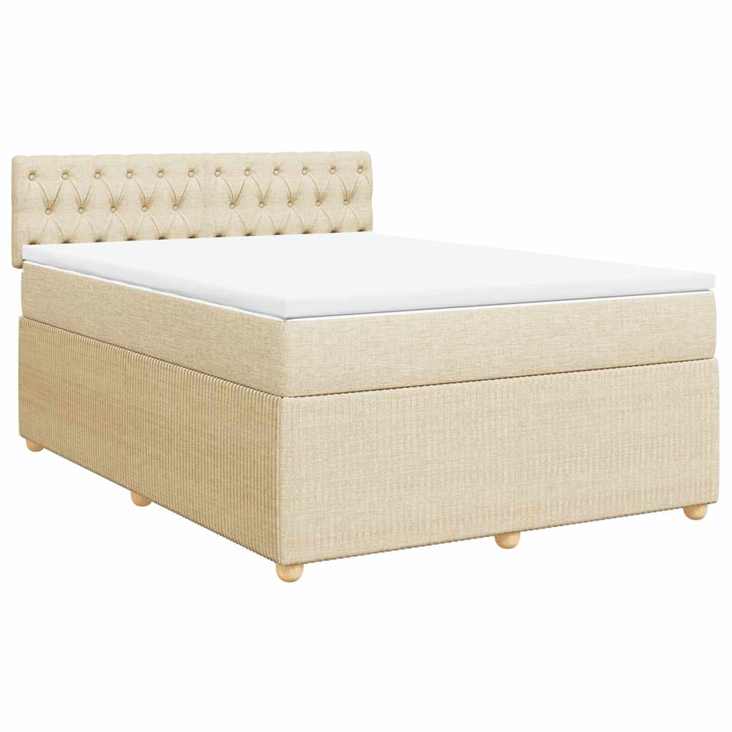 Sommier à lattes de lit avec matelas Crème 160x200 cm Tissu - XIOS