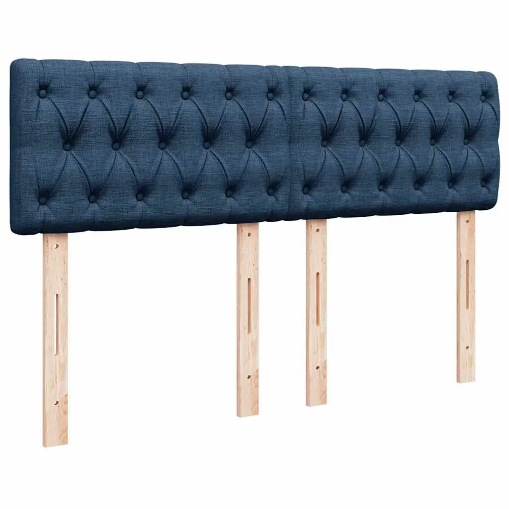 Sommier à lattes de lit avec matelas Bleu 160x200 cm Tissu - XIOS