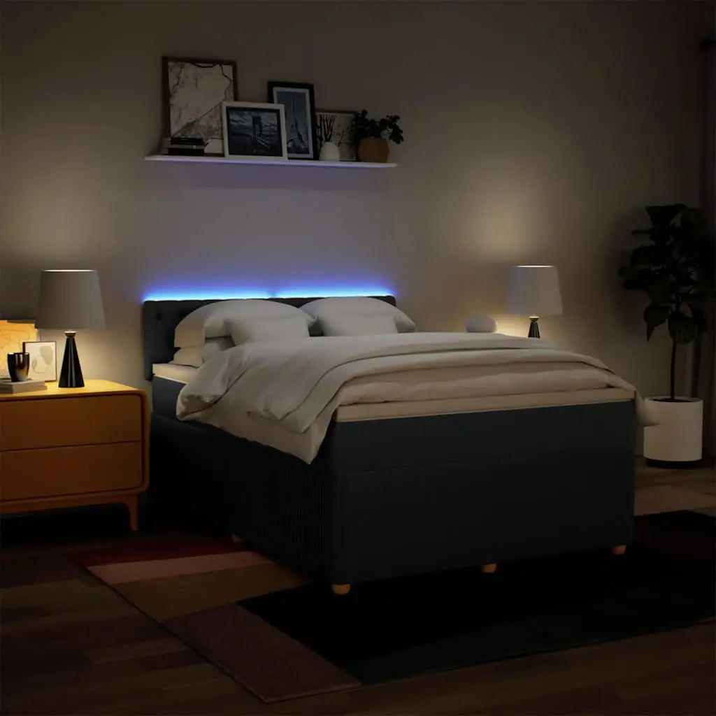 Sommier à lattes de lit avec matelas Bleu 160x200 cm Tissu - XIOS