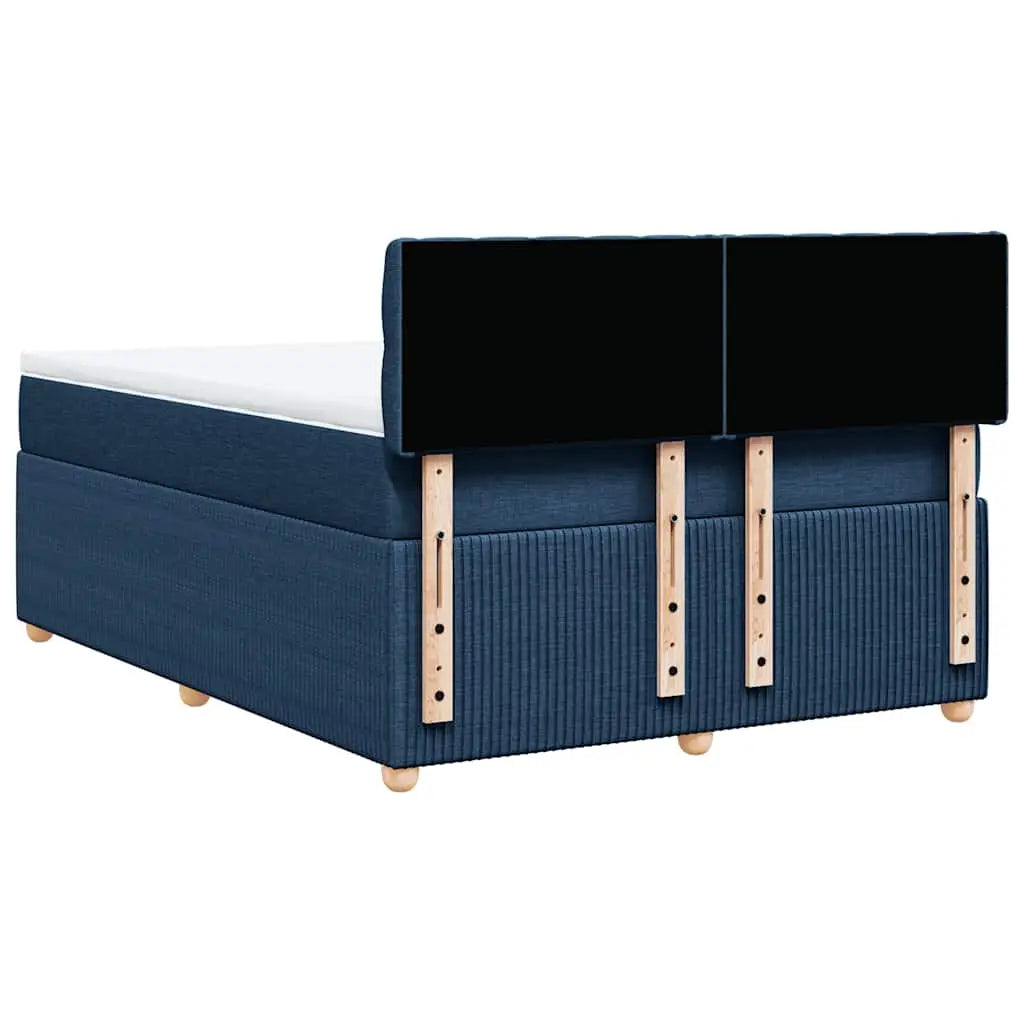 Sommier à lattes de lit avec matelas Bleu 160x200 cm Tissu - XIOS