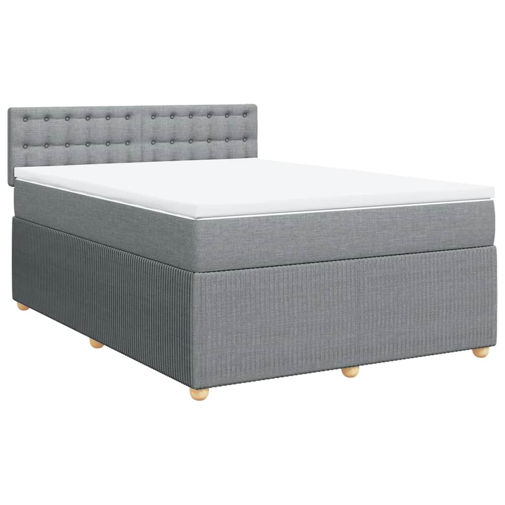 Sommier à lattes de lit avec matelas Gris clair 160x200cm Tissu - XIOS