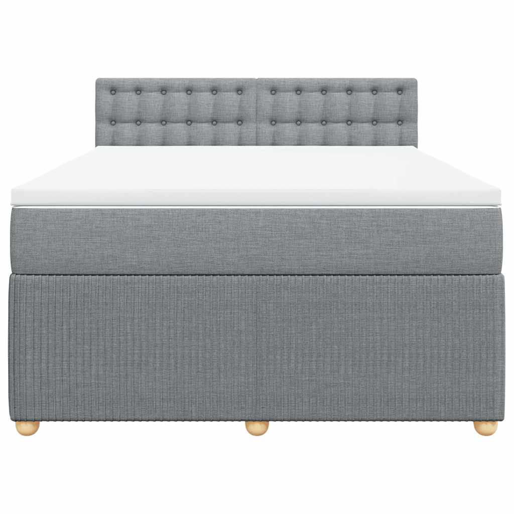 Sommier à lattes de lit avec matelas Gris clair 160x200cm Tissu - XIOS