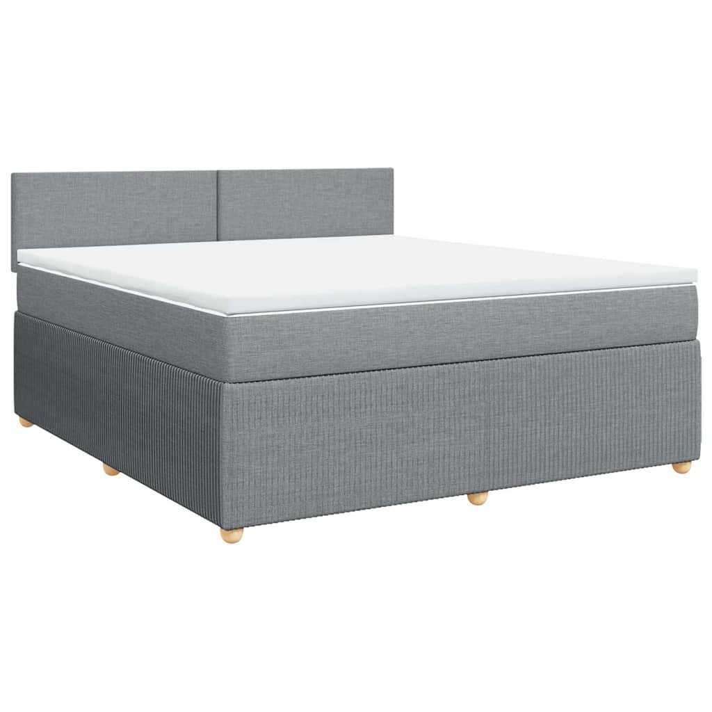 Sommier à lattes de lit avec matelas Gris clair 180x200cm Tissu - XIOS