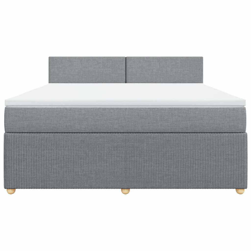Sommier à lattes de lit avec matelas Gris clair 180x200cm Tissu - XIOS