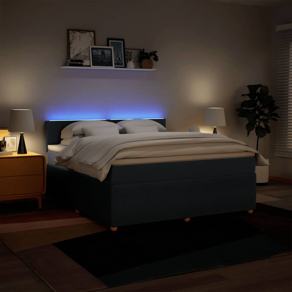 Sommier à lattes de lit avec matelas Bleu 180x200 cm Tissu - XIOS