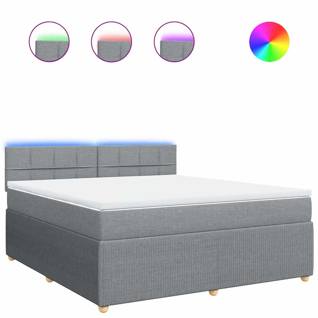 Sommier à lattes de lit avec matelas Gris clair 180x200cm Tissu - XIOS