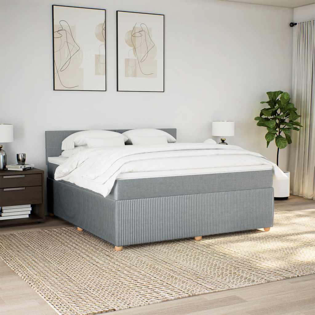 Sommier à lattes de lit avec matelas Gris clair 180x200cm Tissu - XIOS