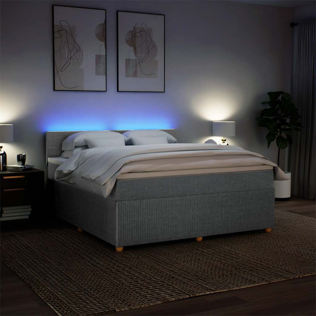 Sommier à lattes de lit avec matelas Gris clair 180x200cm Tissu - XIOS