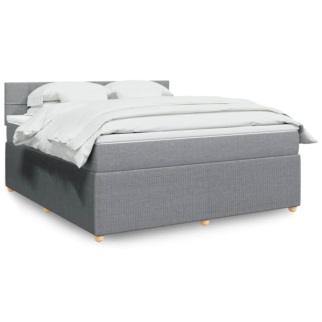 Sommier à lattes de lit avec matelas Gris clair 180x200cm Tissu - XIOS