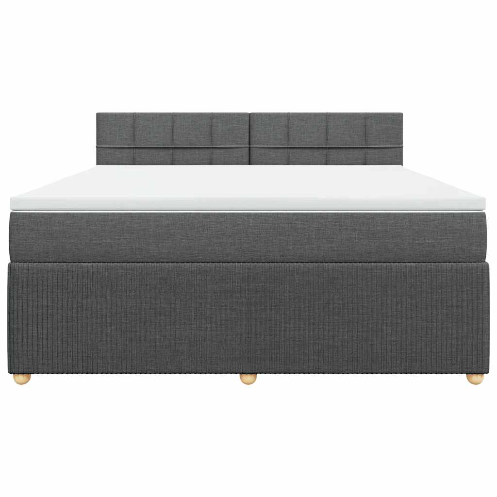 Sommier à lattes de lit avec matelas Gris foncé 180x200cm Tissu