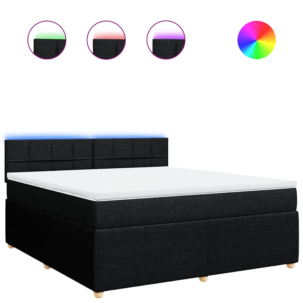 Sommier à lattes de lit avec matelas Noir 180x200 cm Tissu - XIOS
