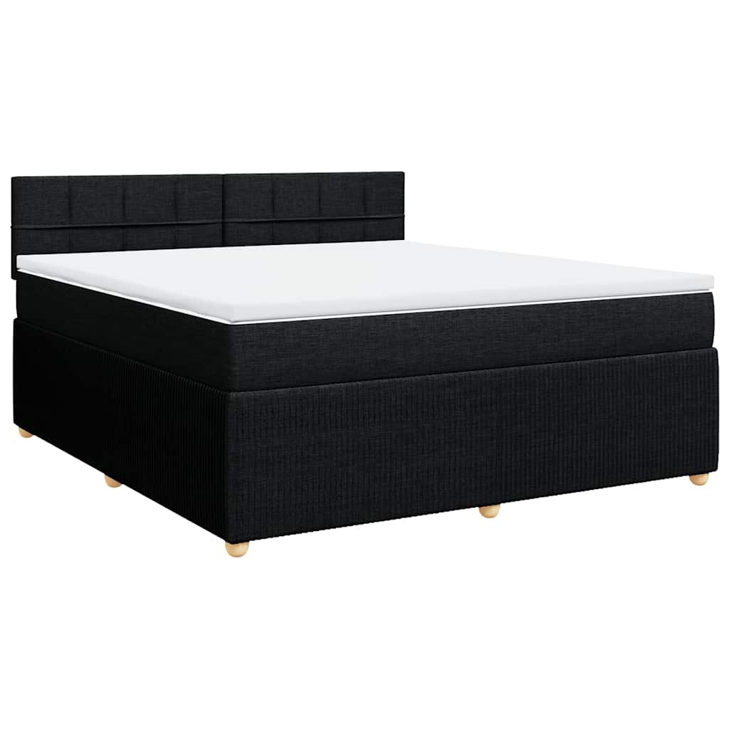 Sommier à lattes de lit avec matelas Noir 180x200 cm Tissu - XIOS