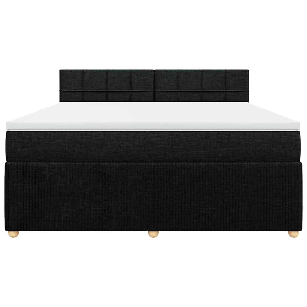 Sommier à lattes de lit avec matelas Noir 180x200 cm Tissu - XIOS