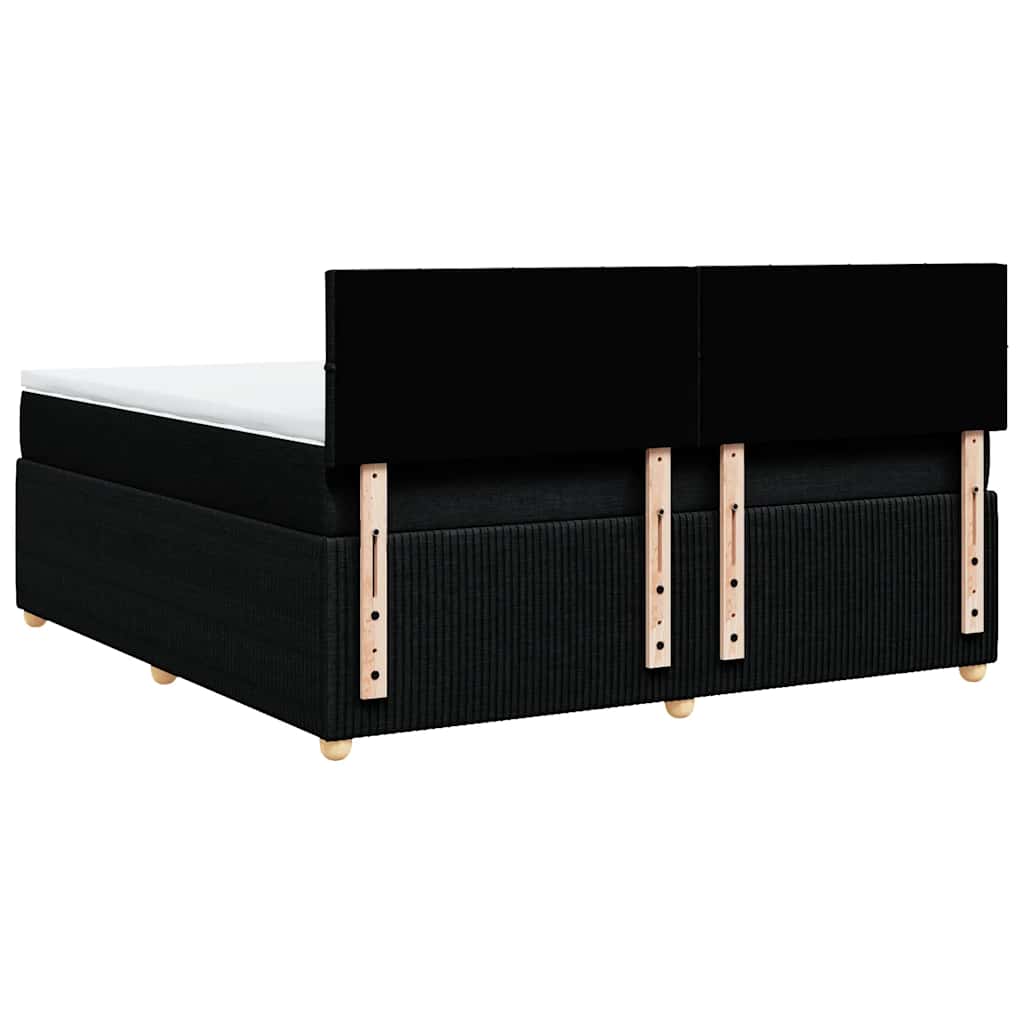 Sommier à lattes de lit avec matelas Noir 180x200 cm Tissu - XIOS