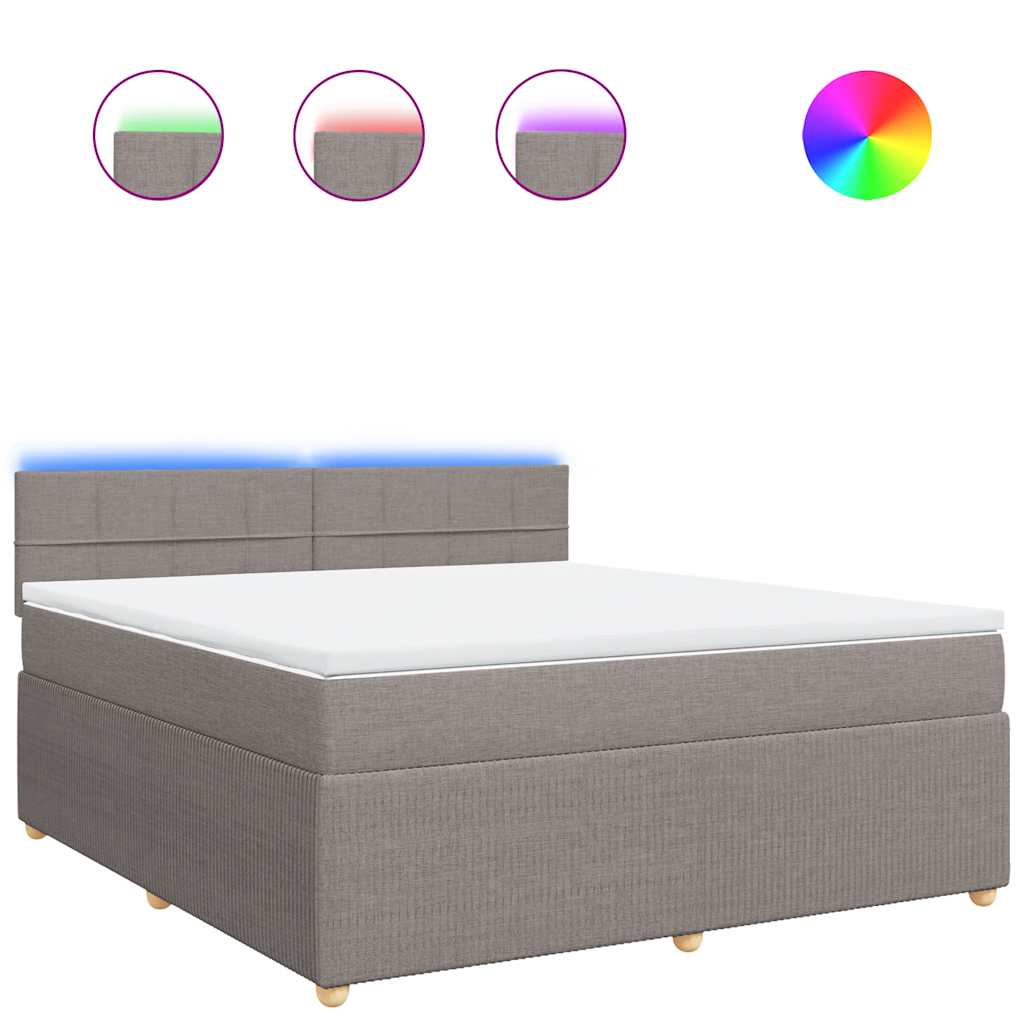 Sommier à lattes de lit avec matelas Taupe 180x200 cm Tissu - XIOS