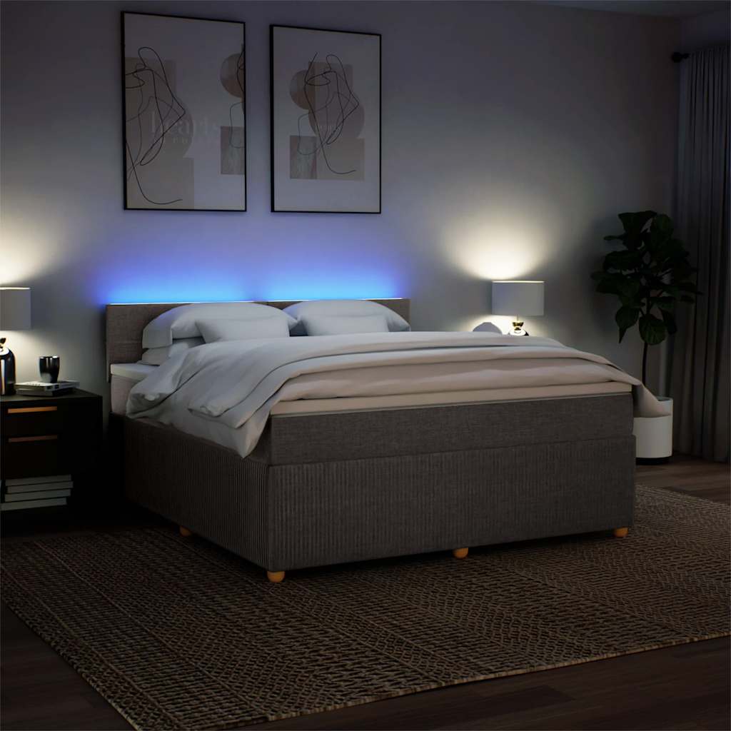 Sommier à lattes de lit avec matelas Taupe 180x200 cm Tissu - XIOS