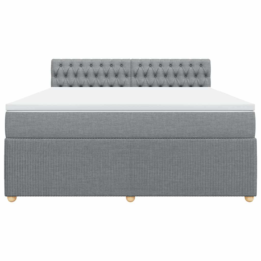 Sommier à lattes de lit avec matelas Gris clair 180x200cm Tissu - XIOS