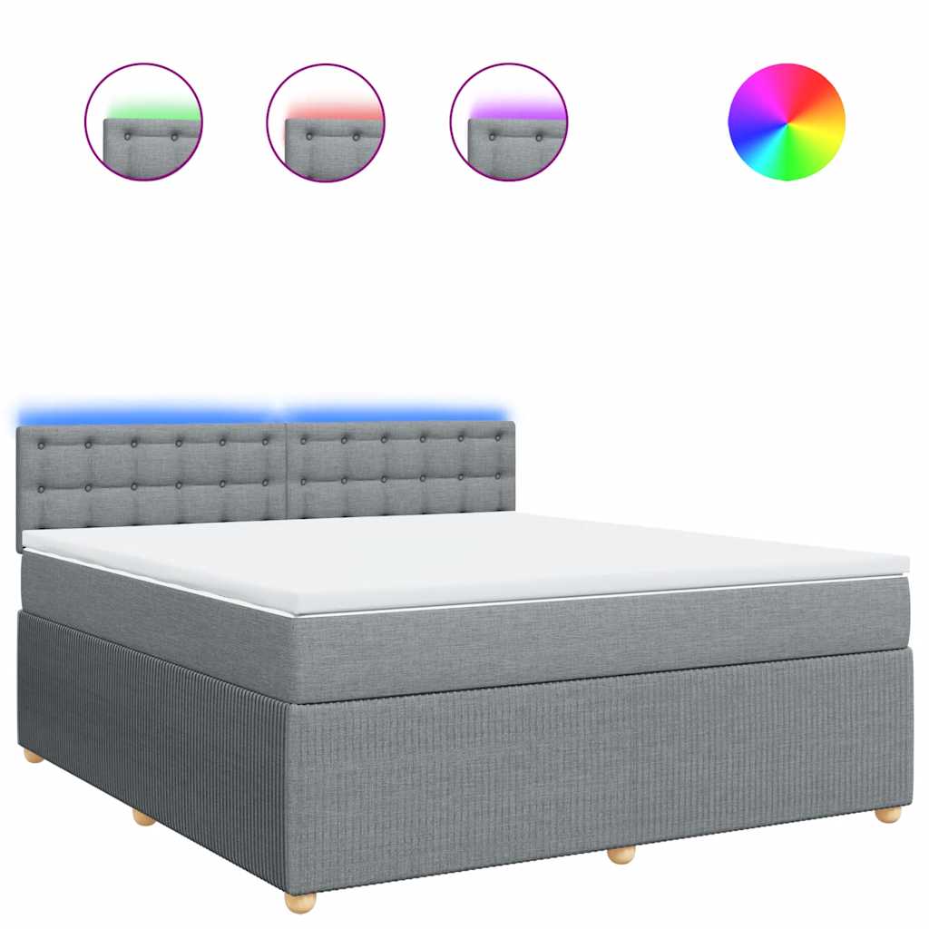 Sommier à lattes de lit avec matelas Gris clair 180x200cm Tissu - XIOS