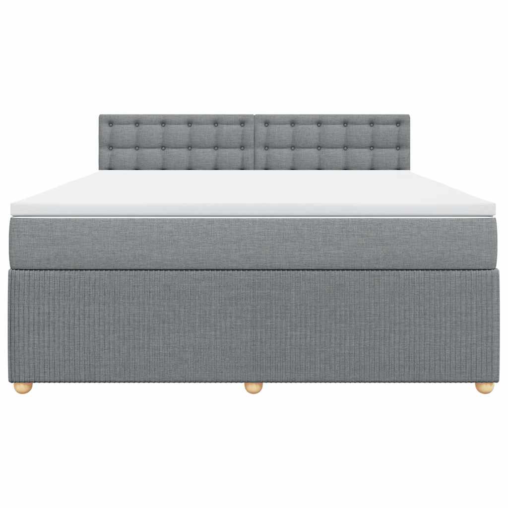 Sommier à lattes de lit avec matelas Gris clair 180x200cm Tissu - XIOS