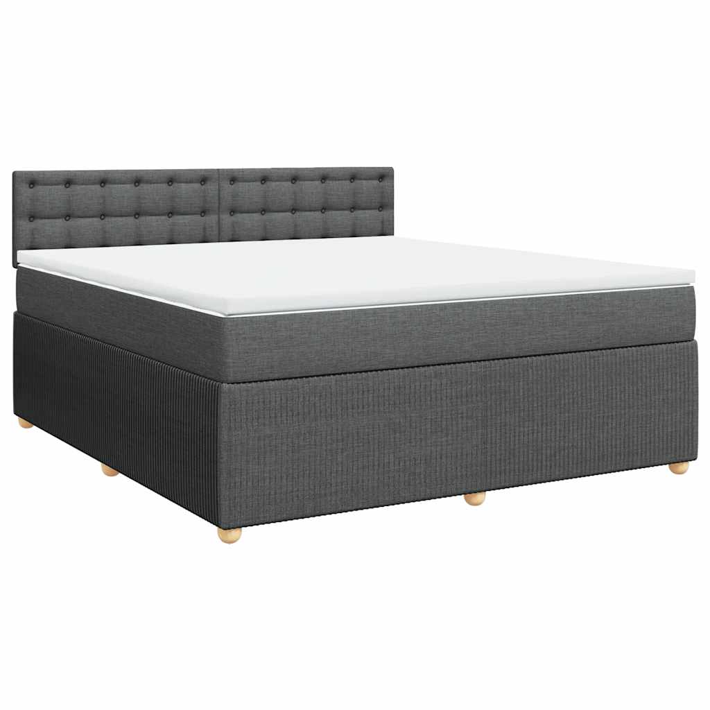 Sommier à lattes de lit avec matelas Gris foncé 180x200cm Tissu - XIOS