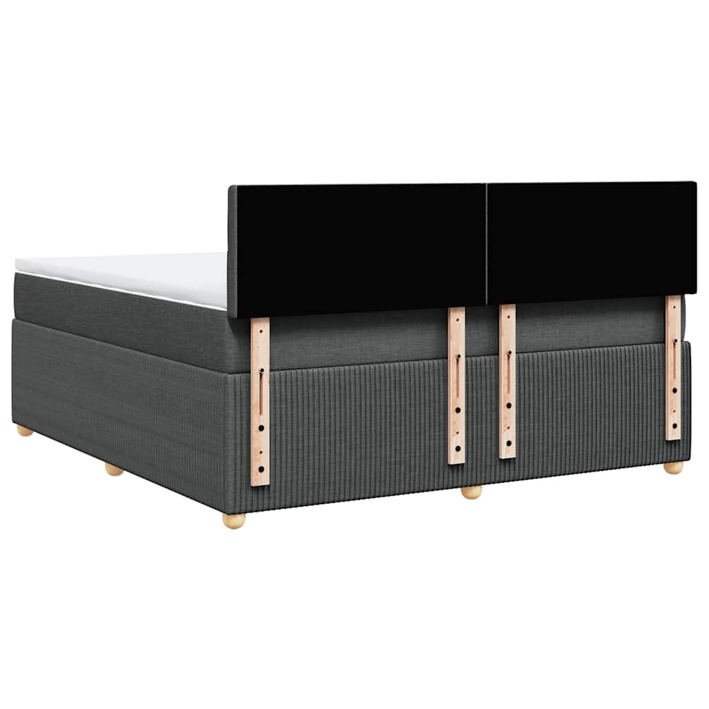 Sommier à lattes de lit avec matelas Gris foncé 180x200cm Tissu - XIOS