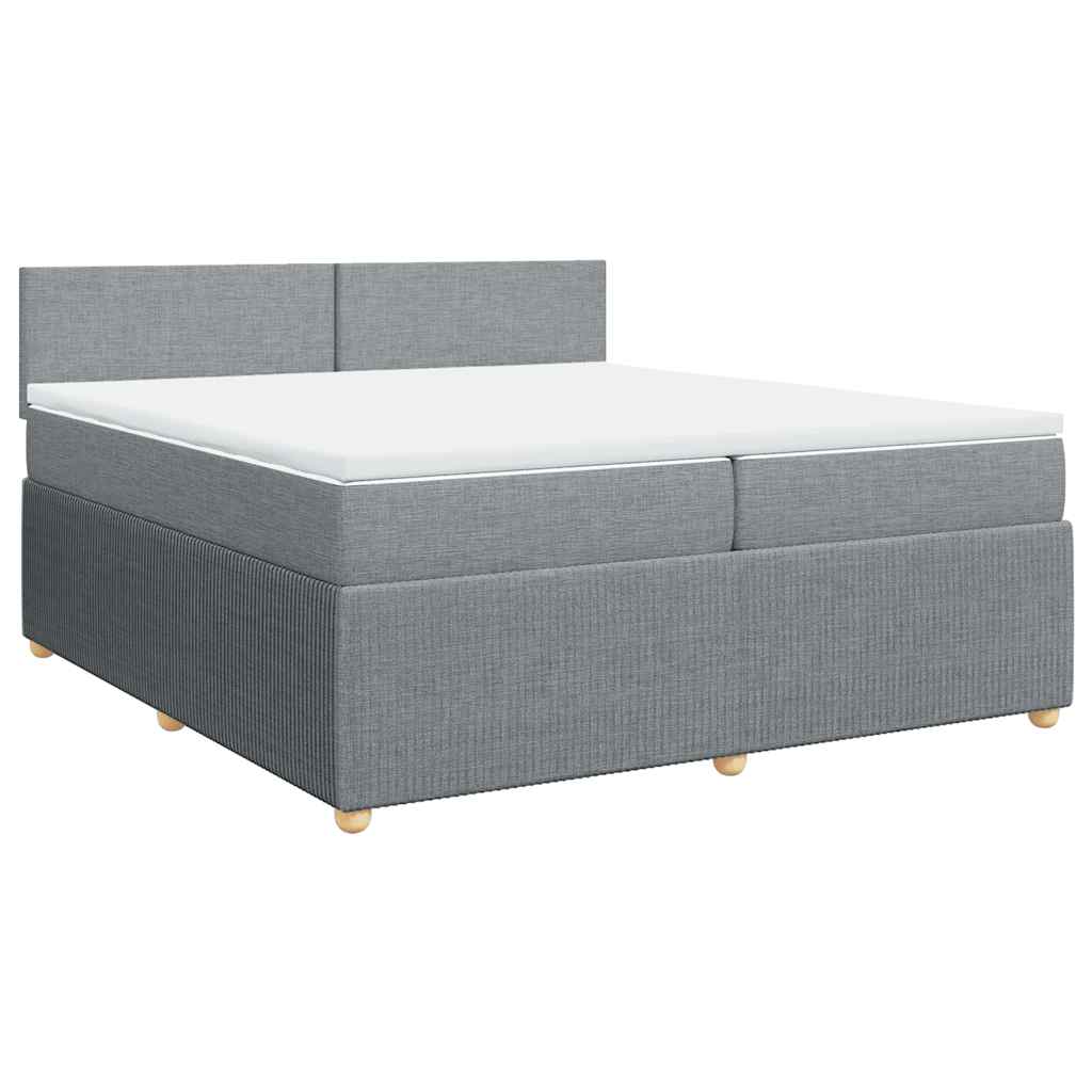 Sommier à lattes de lit avec matelas Gris clair 200x200cm Tissu - XIOS