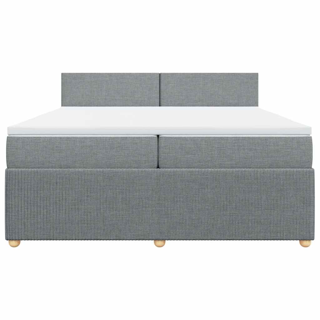 Sommier à lattes de lit avec matelas Gris clair 200x200cm Tissu - XIOS