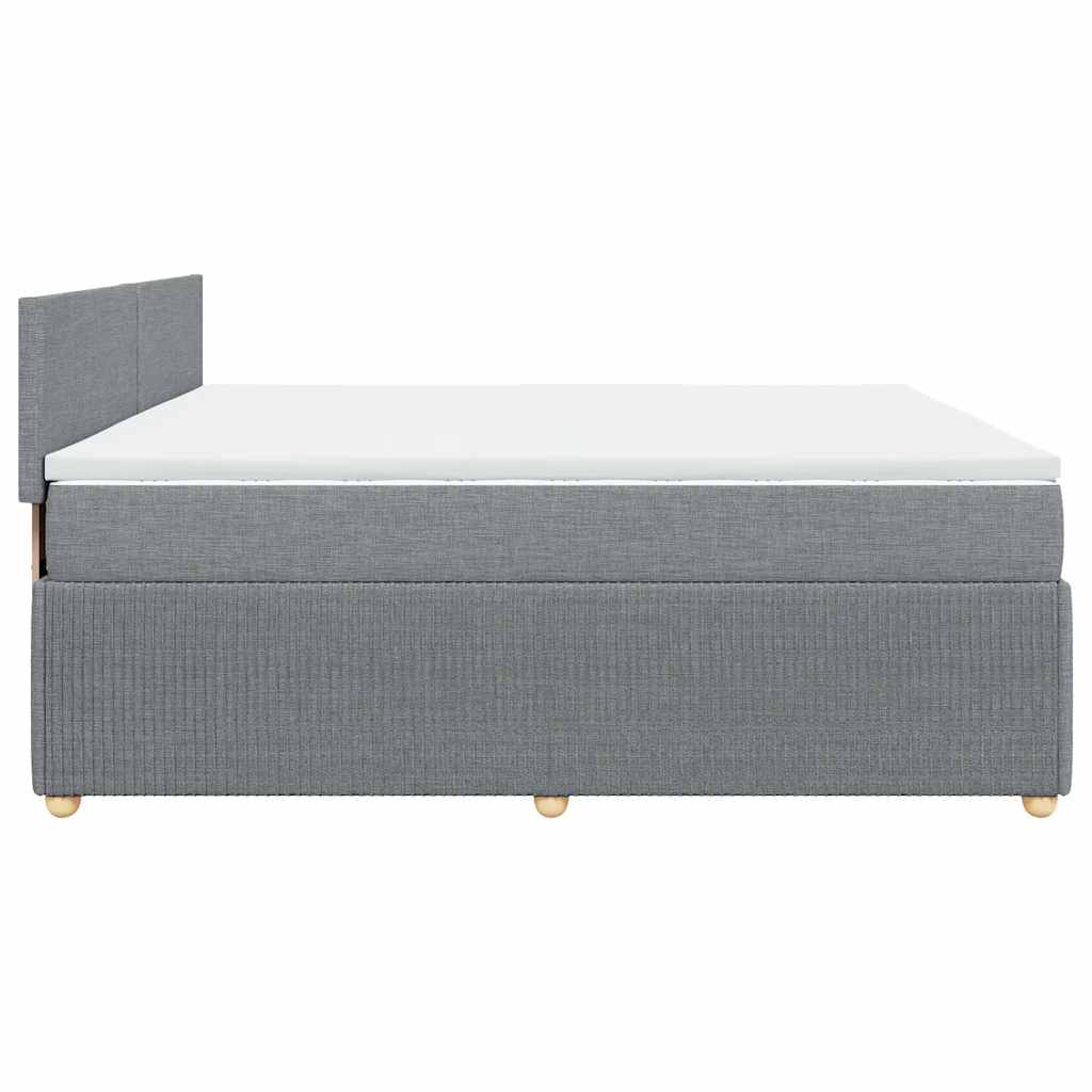 Sommier à lattes de lit avec matelas Gris clair 200x200cm Tissu - XIOS
