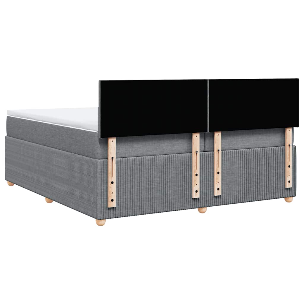 Sommier à lattes de lit avec matelas Gris clair 200x200cm Tissu - XIOS