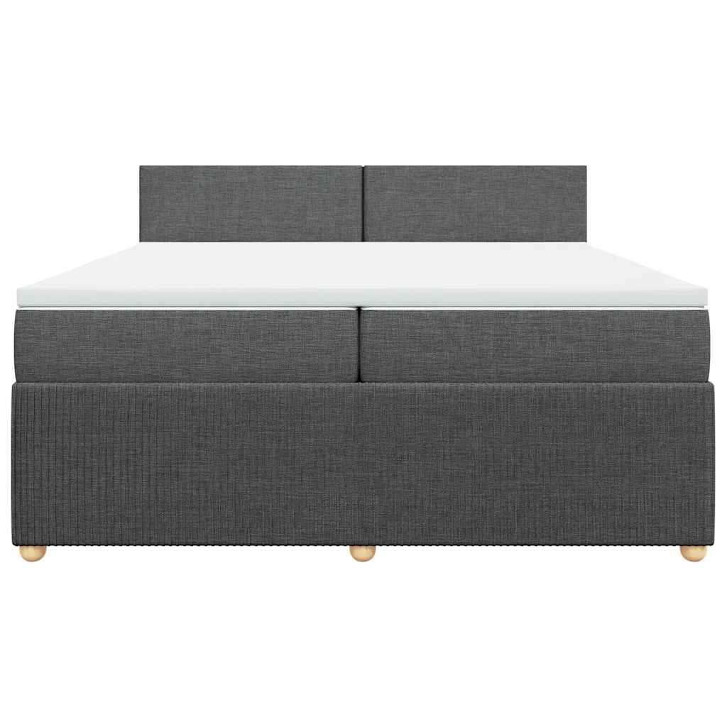 Sommier à lattes de lit avec matelas Gris foncé 200x200cm Tissu - XIOS