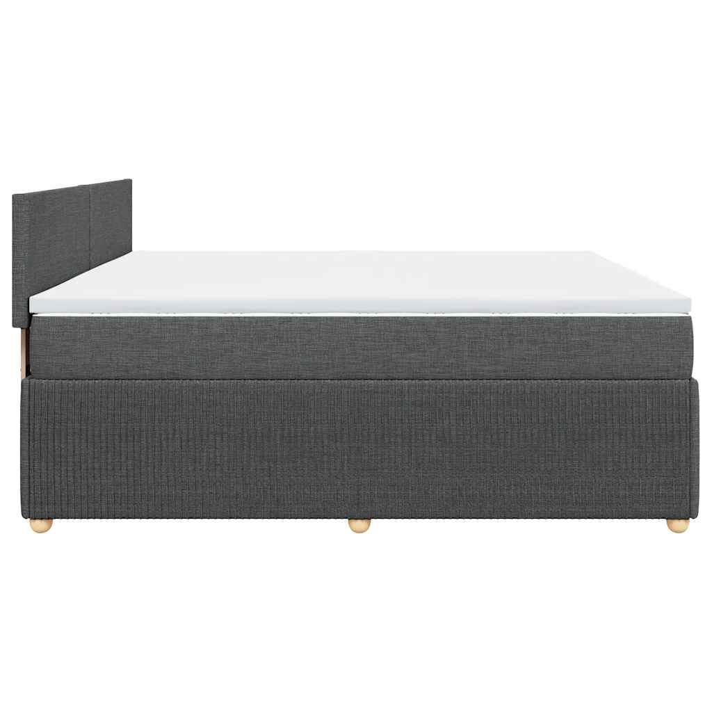 Sommier à lattes de lit avec matelas Gris foncé 200x200cm Tissu - XIOS